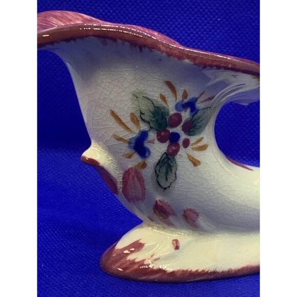 Vintage Small Cornucopia Hand Painted Florart - Picture 8 of 10